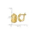 thumbnail image 4 of Gem & Harmony 14K Yellow Gold Brushed Diamond Cut Omega Earrings for Women, 4 of 5