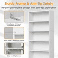 thumbnail image 2 of EDX 5 Tier Bookcase Storage, 53 Inch Large Tall Floor Standing Open Bookshelf for Home Office, Living Room, and Bedroom, White, 2 of 8