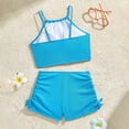 thumbnail image 7 of Girls Tankini Swimsuit 2 Piece Set – UPF 50+ Short Sleeve Bathing Suit with Shorts & Ruffle Top, Toddler Swimsuit for Beach Vacation Summer, Age 12-16(Blue/16Y), 7 of 7
