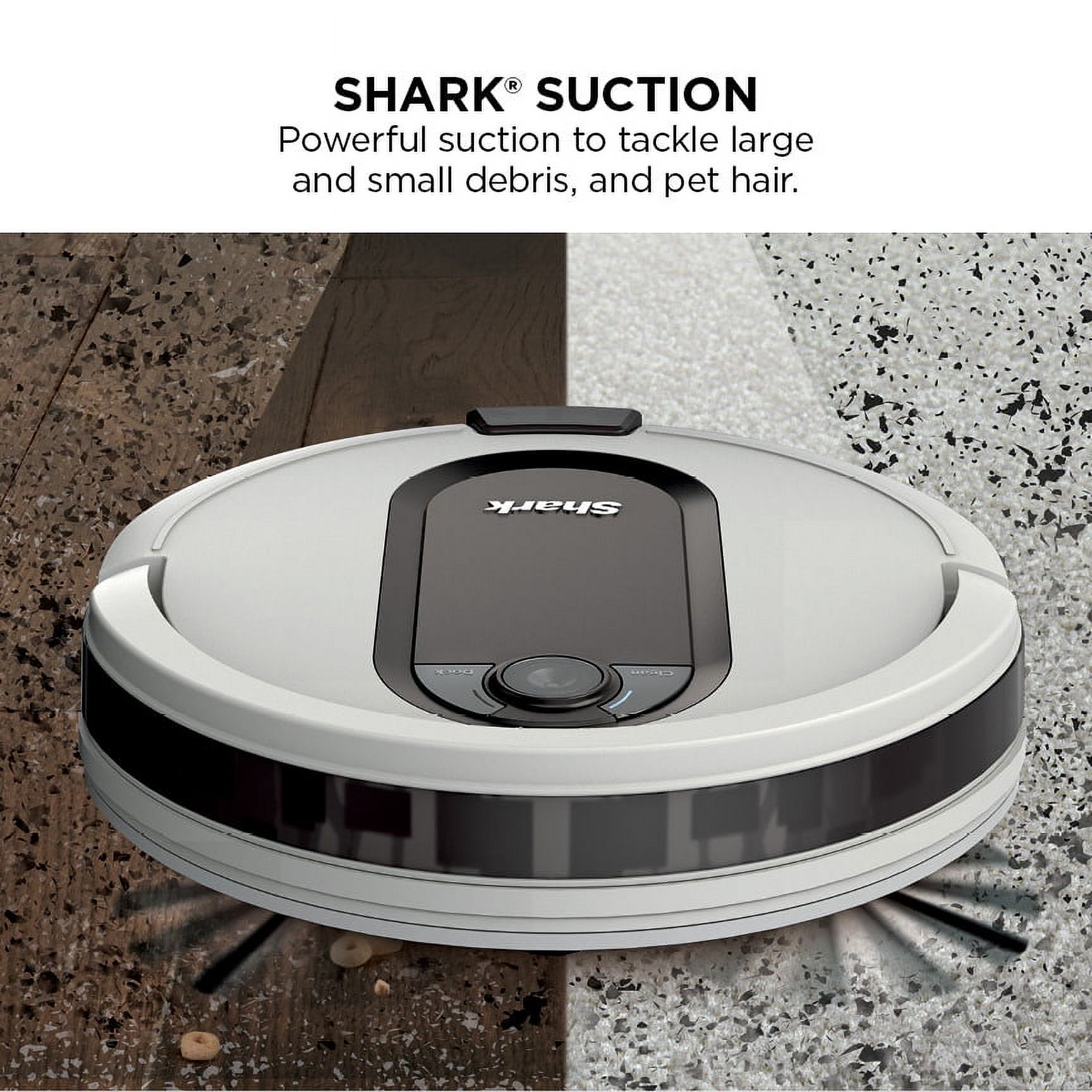 Shark EZ Robot Vacuum with Self-Empty Base, Bagless, Works with Google Assistant, White (RV913S) - image 5 of 6