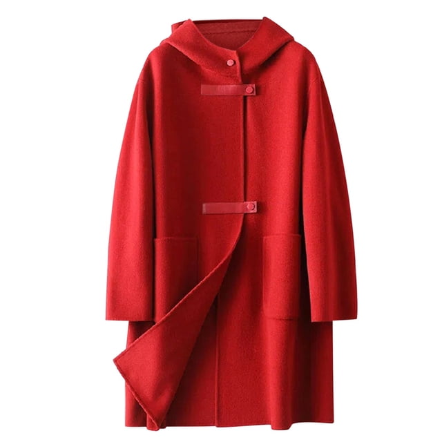 Baberdicy Manteau Trench pour Femme à Revers Long Trench Veste Femme Manteaux d'Automne Veste Ajustée Long Manteau d'Extérieur Trench pour Femme Rouge pour Femme
