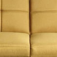 thumbnail image 3 of Benzara Gina Adjustable Fabric Futon Sofa Bed with Tapered Legs in Yellow, 3 of 6