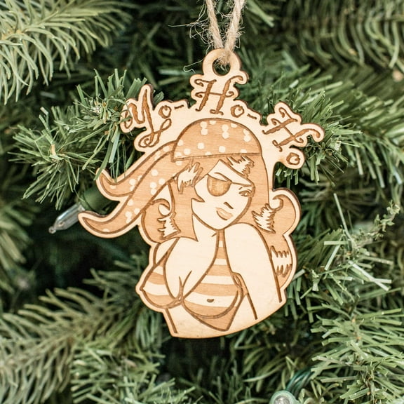 Ornament - Yo Ho Ho - Raw Wood 4x3in