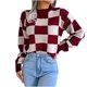 thumbnail image 2 of Puntoco-suéter de manga larga con cuello redondo para mujer, suéter a la moda de invierno con contraste a cuadros, tops, liquidación de Navidad Puntoco Puntoco-5141, 2 of 8