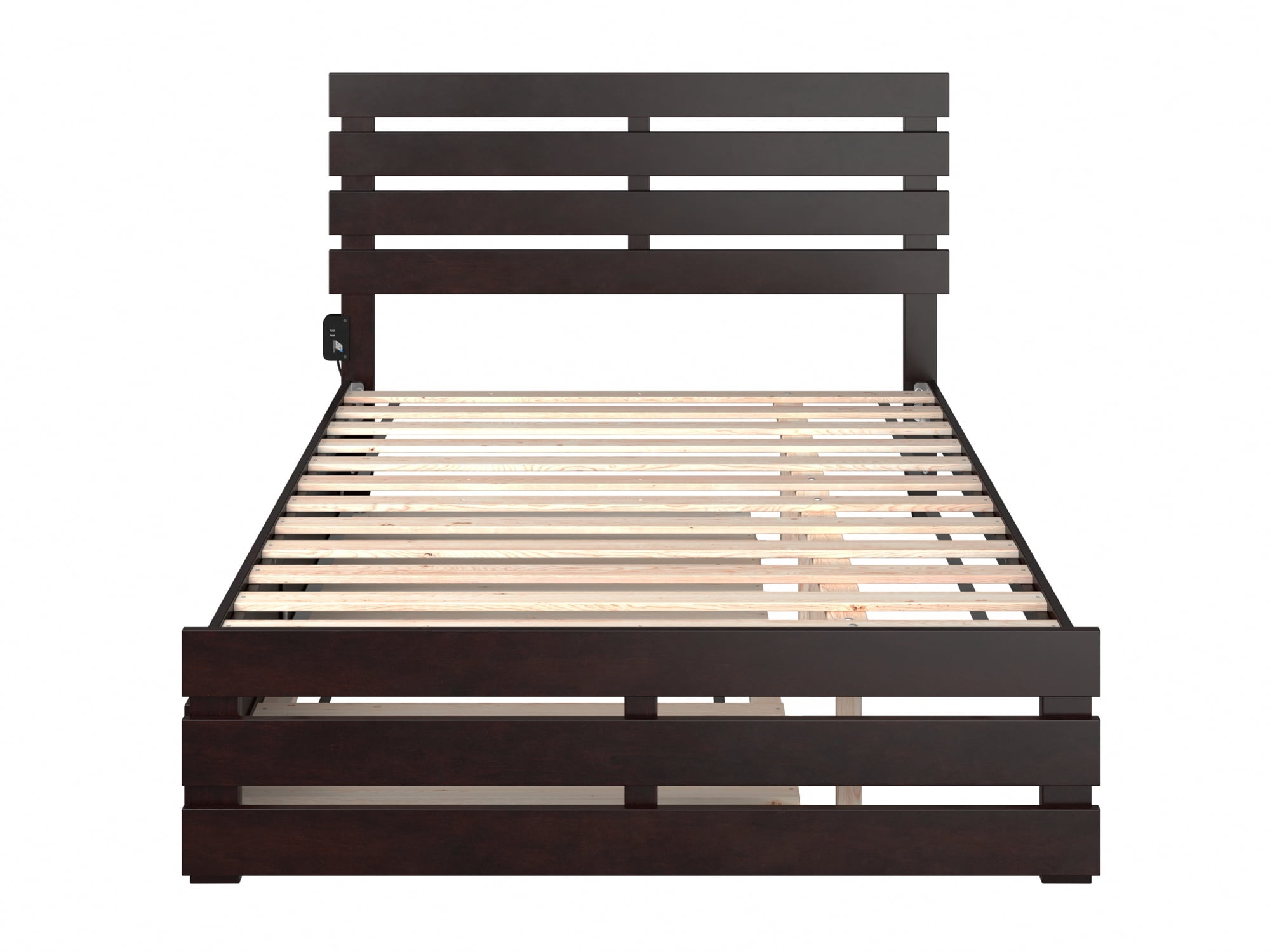 AFI Oxford Full Wood Platform Bed with Headboard, Footboard & Twin Trundle, Espresso