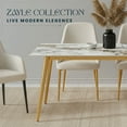thumbnail image 6 of LeisureMod Zayle Mid-Century Modern Dining Table with a 71" Sintered Stone Rectangular Table Top and Gold Steel Base for Kitchen and Dining Room, White Grey, 6 of 9