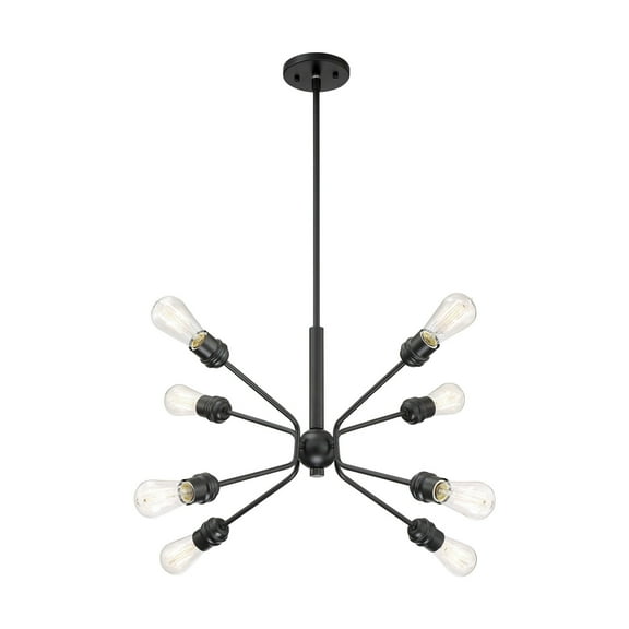 60/6915-Nuvo Lighting-Faraday-8 Light Pendant-30.13 Inches Wide by 14.25 Inches High-Black Finish