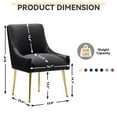 thumbnail image 2 of SEYNAR Modern Glam Pleated Velvet Dining Chair Set of 2, Tufted Upholstered Side Accent Kitchen Chair for Living Room(Black), 2 of 5