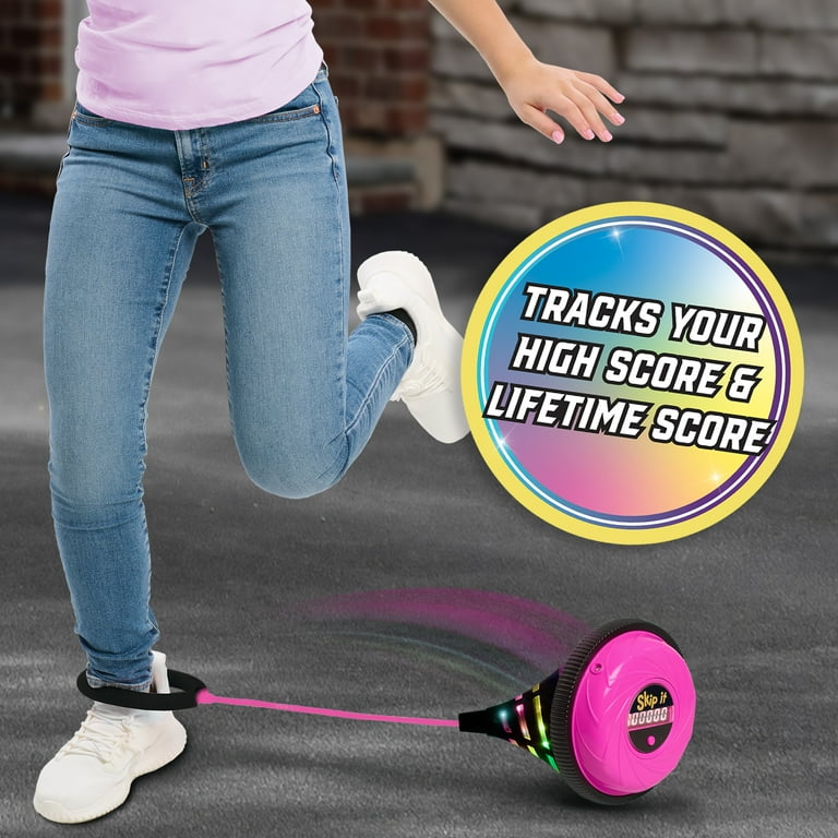 Skip It Retro Outdoor Toy, Light Up Ball and Digital Counter, Pink, Boys and Girls, Ages 5 and up