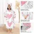 thumbnail image 3 of FORMRS Wearable Blanket Hoodie with Sleeves for Kids Cozy Flannel Sweatshirt, Hand Drawn Hearts, 3 of 7