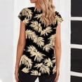 thumbnail image 6 of Satin Shirts for Women Stripe Print V Neck Short Sleeve T-Shirt Silky Soft Blouse Tops Business Casual Outfits Going Out Tops Dressy Trendy Shirt 2026 Spring Summer Vacation Outfits|Khaki|2XL, 6 of 6