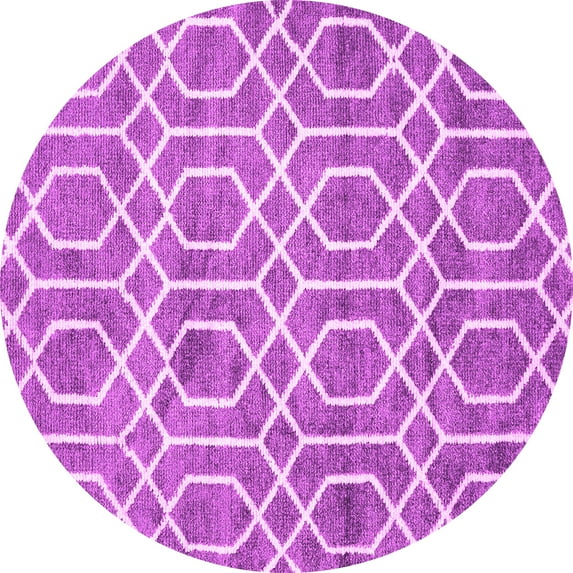 Ahgly Company Indoor Round Trellis Pink Modern Area Rugs, 6' Round