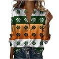 thumbnail image 1 of Camisetas de Manga Larga de las Mujeres Casual Día de San Patricio Unisex Imprimir Botón Arriba, Camisetas de Manga Larga de las Mujeres, 1 of 8