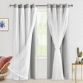 thumbnail image 1 of Cortinas Hiasan Blackout con acabado transparente, 213 cm de largo, color gris plateado, 1 of 8