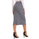 thumbnail image 3 of Falda recta de mujer Inspire Chic, midi, de cintura alta, tipo lápiz, talla XL, gris claro, 3 of 6