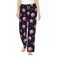thumbnail image 2 of Lsque Cartoon Donut Planets Print Women's Pajama Pants, Lounge Pant - Comfortable Home Wear,Elastic Waistband, Stylish Design-X-Large, 2 of 9
