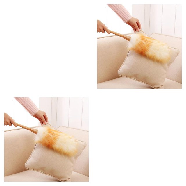 Ounissouiy Cepillo para quitar el polvo de los ácaros del polvo, plumero para el hogar, cepillo de limpieza para el polvo, cepillo para polvo de lana, 2piezas Ounissouiy CBP103361