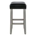 thumbnail image 4 of 24" Upholstered Saddle Seat Counter Stool in Black Leather, 4 of 8