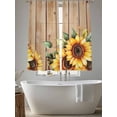 thumbnail image 5 of Pastoral Sunflower Sheer Curtains 63 inches Long 2 Panels Set Country Foral Vintage Board Background Sheer Window Curtain Rod Pocket Voile Drapes for Living Room/Bedroom, Each 52" W x 63" L, 5 of 7