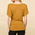 thumbnail image 4 of TKLPEHG Womens Tops Short Sleeve Lightweight Short Sleeve T Shirts Summer Solid Color Loose Going Out Tops Casual V Neck Pleated Tshirt Blouses(Yellow,XXL), 4 of 6