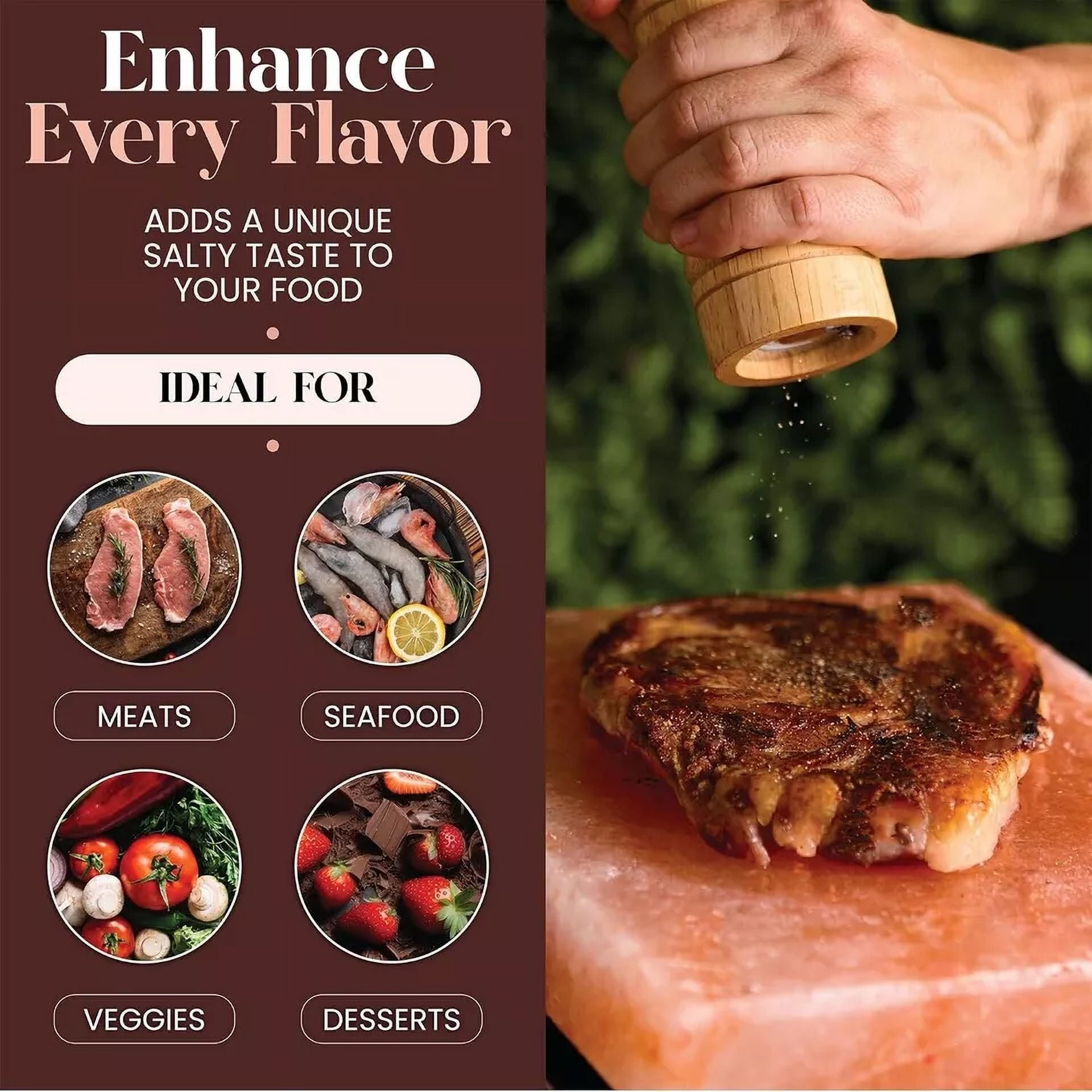 Pink Salt Wall Himalayan Salt Cooking Block 16"×8"×2" Extra-Large Oven-Safe 1-Pack