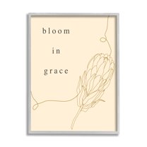 Stupell Industries Bloom In Grace Minimalistic Plant Blossom Line Drawing Framed Wall Art, 16 x 20, Design by Lil' Rue
