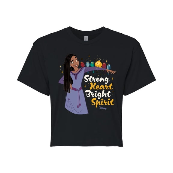 Disney Wish - Strong Heart Bright Spirit  - Juniors Cropped Cotton Blend T-Shirt
