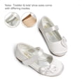 thumbnail image 2 of BURUDANI Toddler Girls Kids Bow-knot Mary Jane shoes Dress Flat Shoes ANGEL-5 WHITE/SATIN Size 6T, 2 of 7