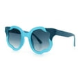 thumbnail image 4 of Unique Cloud Shape Thick Plastic Horn Rim Retro Sunglasses Blue - Smoke, 4 of 8