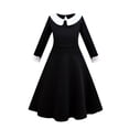 thumbnail image 1 of Disfraz de Halloween de Wednesdy Merlina Adams para niña, vestido de tul elegante para fiesta de Carnaval, traje gótico, Vestidos para niños, 1 of 5