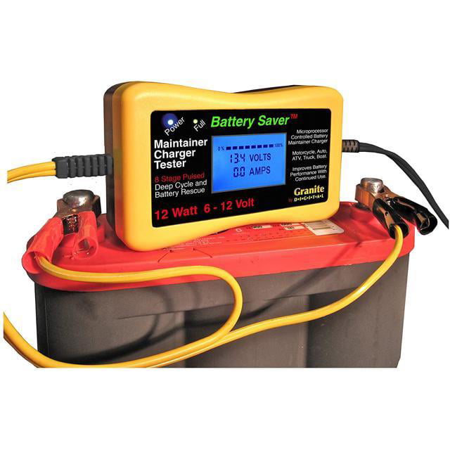 Battery Saver 6V/12V 12W Battery Charger Tester & Cleaner 1200-LCD 