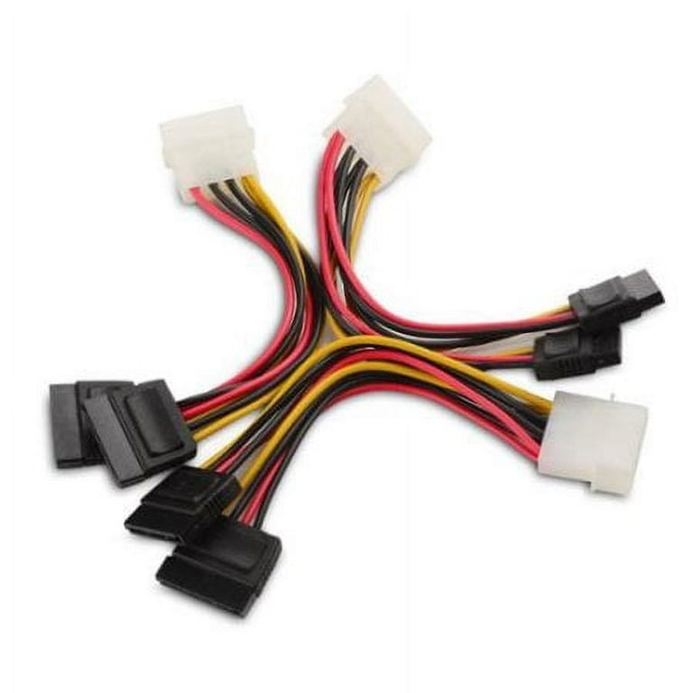 SABRENT SSD/SATA Hard Drive Connection Kit [Molex 4 Pin to x2 15 Pin SATA  Power Splitter Cable and x2 SATA Cables (Data)] (CB-SDSP)