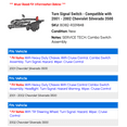 thumbnail image 2 of Turn Signal Switch - Compatible with 2001 - 2002 Chevy Silverado 3500, 2 of 2