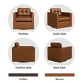 thumbnail image 5 of COOLHUT Swivel Accent Chair for Living Room, Modern Faux Leather Armchair with Throw Pillow, Square Upholstered Swivel Armchair with Sturdy Frame, Brown, 5 of 11