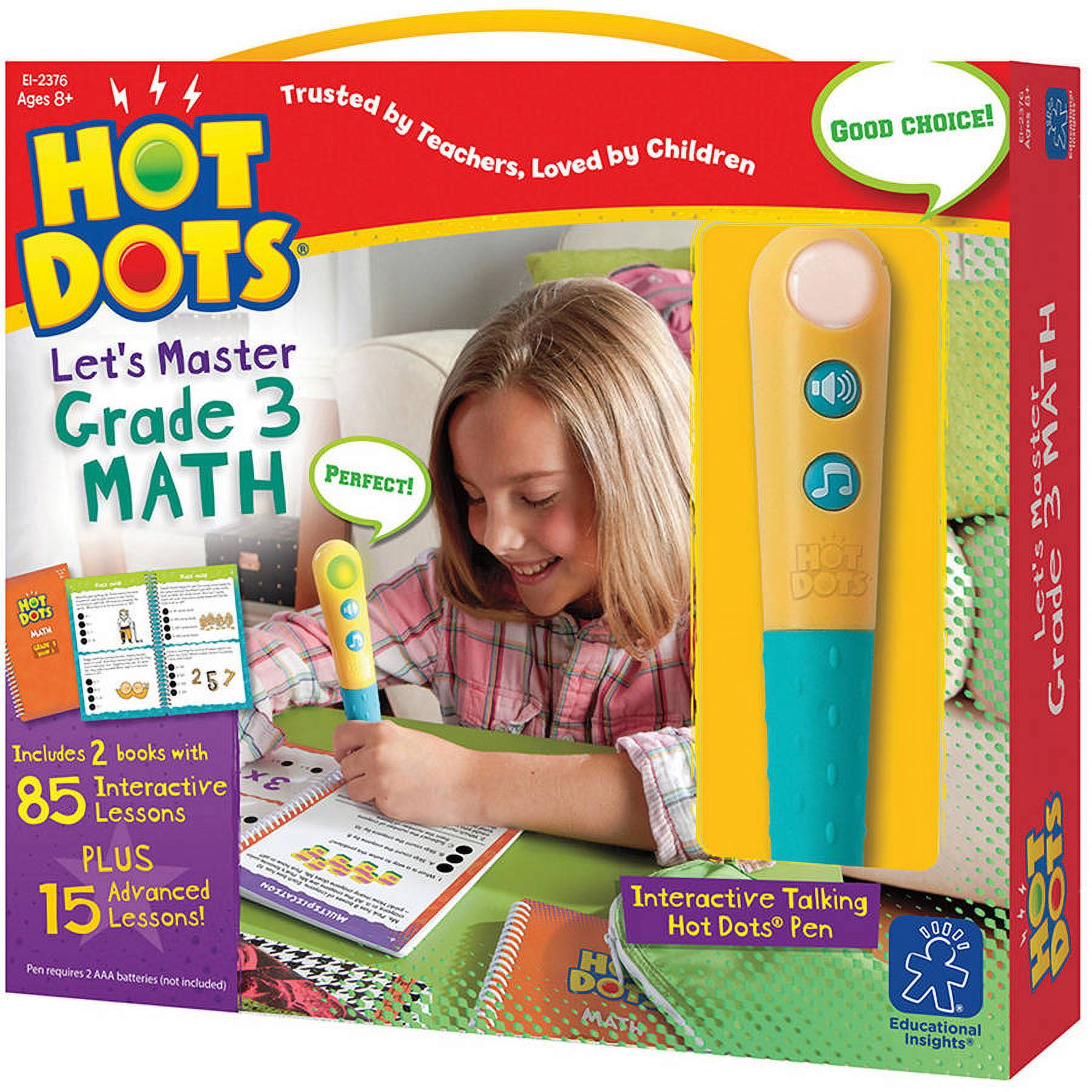 Hot Dots Jr. Let's Master Grade 2 Math Set with Hot Dots Pen - Toyrifix