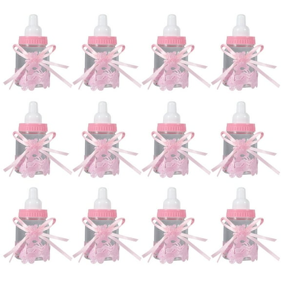 SUTENGDA Ensemble de Bouteilles de Chocolat Bonbon Rose pour Cadeaux et Souvenirs de Fête de Baby Shower - Garnitures Décoratives pour Bonbons pour Boîte de 12 Pcs Parfait pour les Célébrations de Shower
