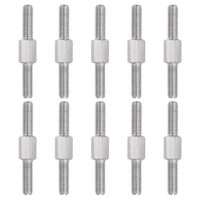 M5x40mm Vis à Double Extrémité Filetée, 10 Pcs Boulon Hexagonal en Acier Inoxydable 304