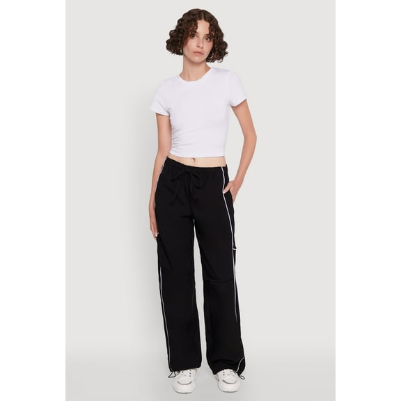 Womens Hyper Stretch Contrast Piping Track Pants