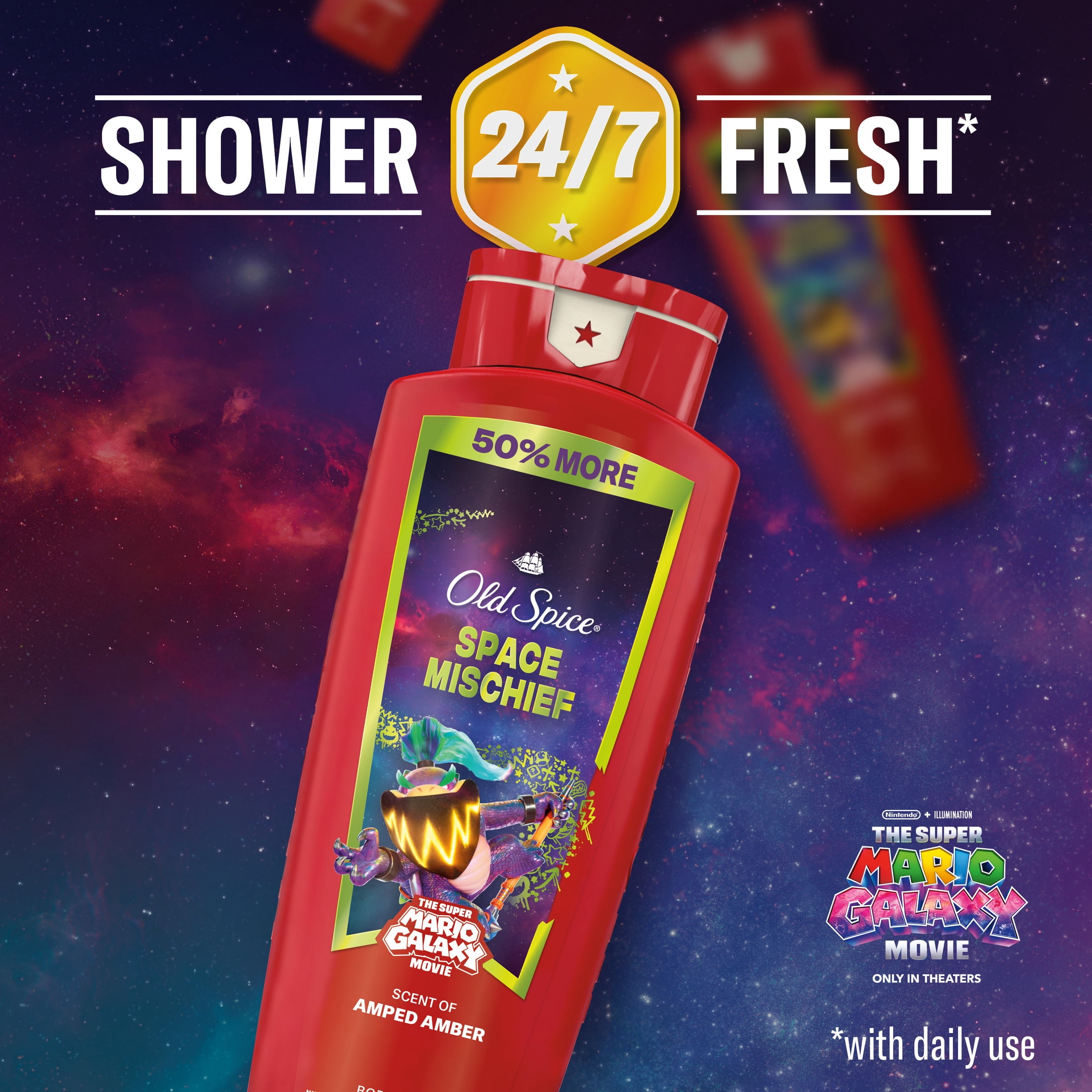 Old Spice Body Wash for Men, Space Mischief, Old Spice x The Super Mario Galaxy Movie, 24 fl oz