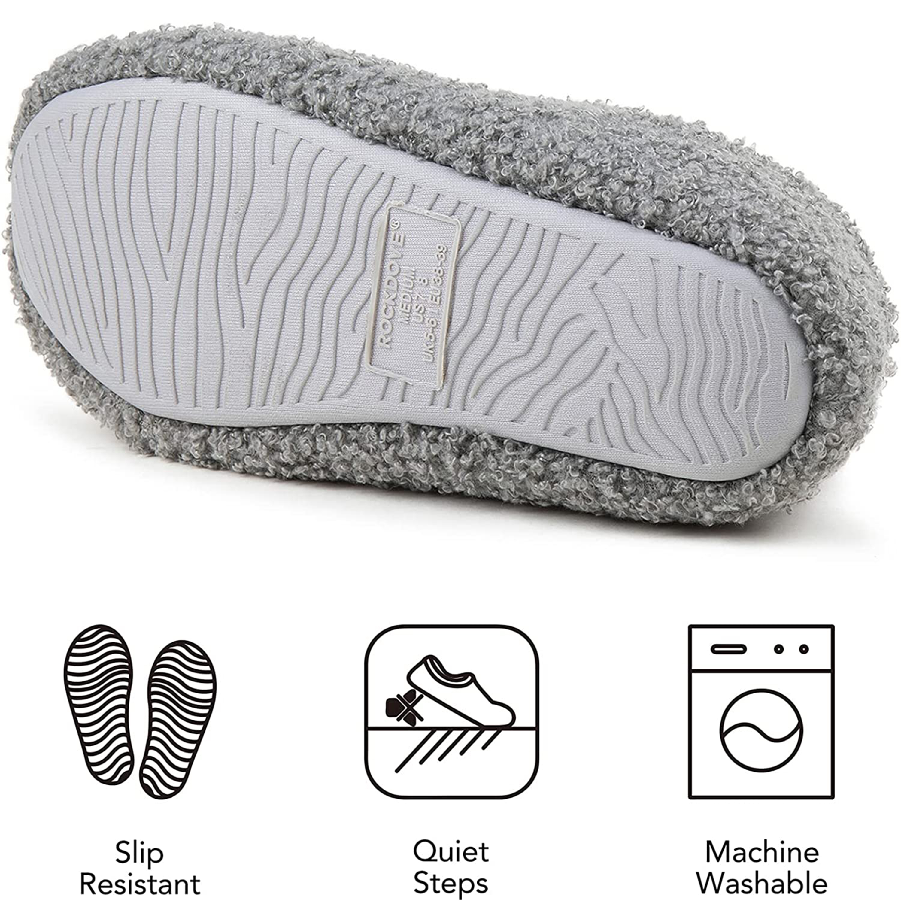 RockDove Women's Teddy Fleece Closed Back Slipper photo 6