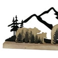 thumbnail image 4 of Rustic Western Black Bears And Cub By Mountain Forest Cutout Wooden Figurine, 4 of 10
