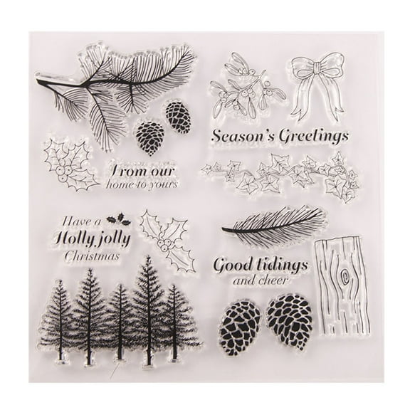 HEMLBOYW Tree Pinecone Silicone Clear Seal Stamp Scrapbooking Embossing Photo Album