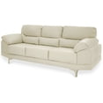 thumbnail image 3 of Sala de Piel Genuina 3-2 Sofá y Love Seat, 5 plazas, Modelo Lisboa, Color Marfil, Elegante, comodo y Moderno, Hecho en Mexico. Medidas: Sofá 220 X 85 X 90 cm, Love Seat 166 X 85 X 90 cm., 3 of 10
