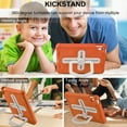 thumbnail image 5 of Dteck Case for iPad 9th/ 8th/ 7th Generation, Case for iPad 10.2 Inch 2021/2020/2019 with Rotating Kickstand, Heavy Duty Child Proof Shockproof Shell with Handle Grip Shoulder Strap,Orange, 5 of 7