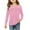 Pink, variant on Ohufall Teen Girls Long Sleeve T-Shirts, Cute Solid Color Causal Front Pleated Pullover Tops Soft Comfy Crew Neck Blouses for Kids Girls, 5-14 Years