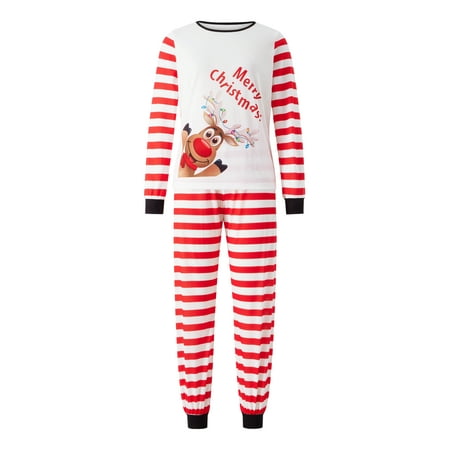 

LisenraIn Family Christmas Pajamas Matching Set Xmas Matching Pjs for Adults Kids Holiday Home Xmas Family Sleepwear