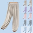thumbnail image 4 of Odeerbi 3-14 Años Niños Niñas Hielo Seda Pantalones de Ejercicio de Secado Rápido Deportes Jogger Pantalones Verano Sunscreen Casual Joggers, 4 of 4
