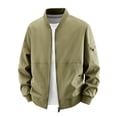thumbnail image 2 of Thousandth Stylish Zip Up Bomber Jacket for Men Trendy Plus Size Urban Coat with Ribbed Cuffs Athletic Casual Outerwear for Fall, 2 of 7