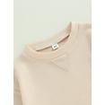 thumbnail image 4 of Argulvti Kids Boys Sweatshirt, Long Sleeve Crew Neck Hoodie Solid Color Fall Pullover Tops, 4 of 7