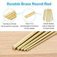 thumbnail image 4 of Uxcell 5 Pcs Brass Round Rod, 2mm x 10" Lathe Bar Stock H62 Brass Round Stock, Copper, 4 of 5